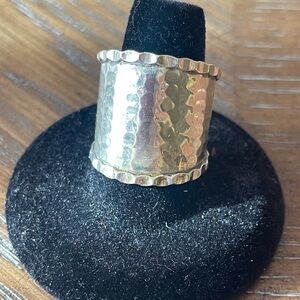 Sterling Silver Hammered Band Ring